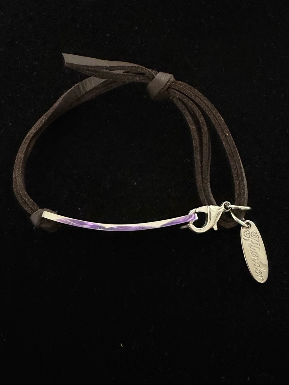 Plunder Brown Leather & Silver Bar Bracelet